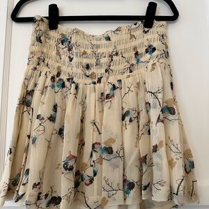 Floral Print Beige Skirt